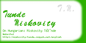 tunde miskovity business card